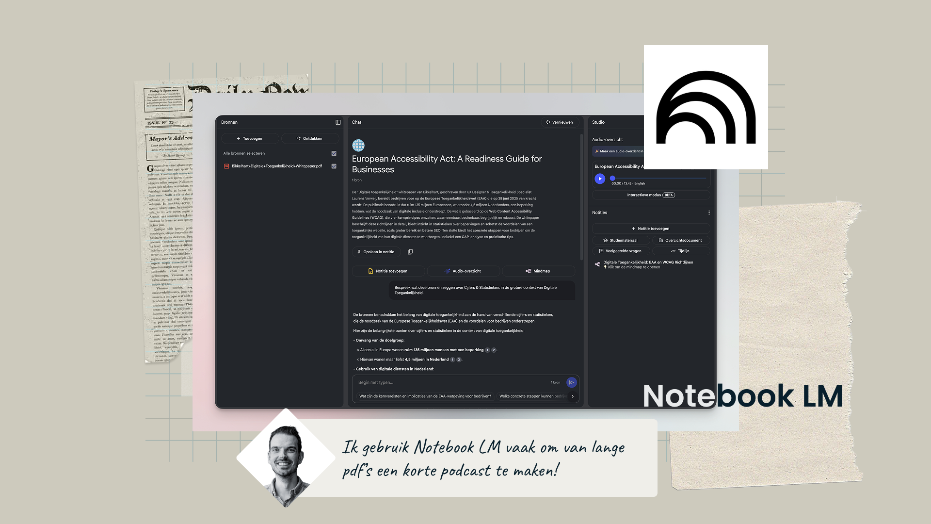 Voorbeeld AI tools notebook LM